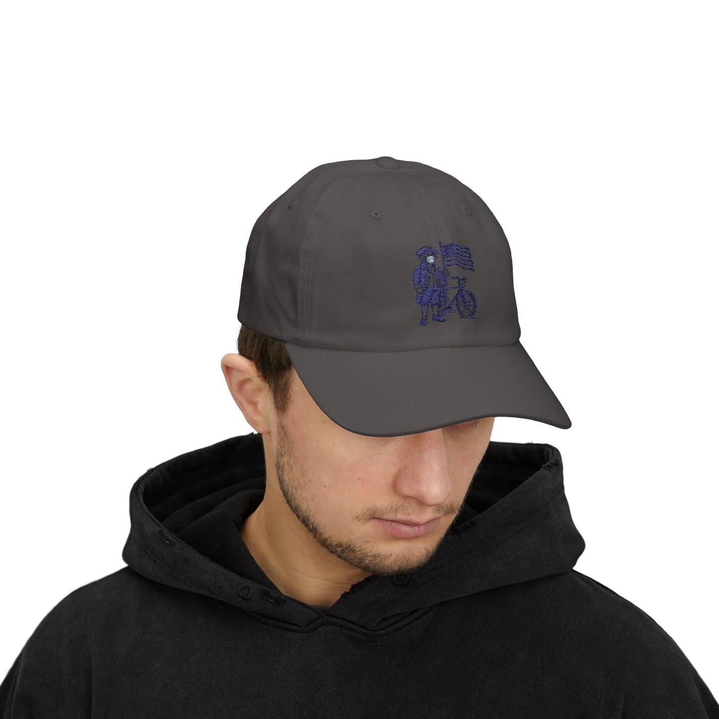 Patriotic Bike Guy Dad Cap